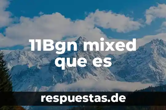 11Bgn mixed que es