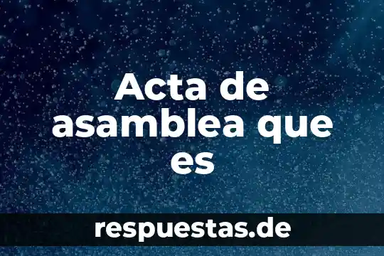 Definicion sobre que es una asamblea nacional constituyente 3 Acta de asamblea que es