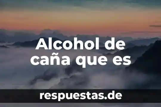 Qué es el conocimiento de alcohol 7 Alcohol de caña que es