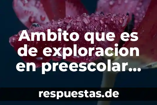 Ambito que es de exploracion en preescolar nuevo modelo educativo
