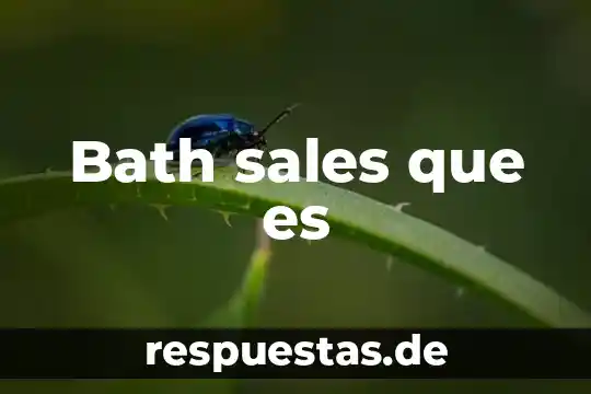 Sales de litio para que es 4 Bath sales que es