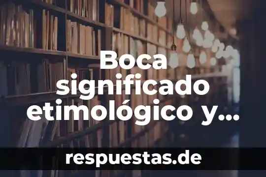 Fecundación significado etimológico y que es 8 Boca significado etimológico y que es