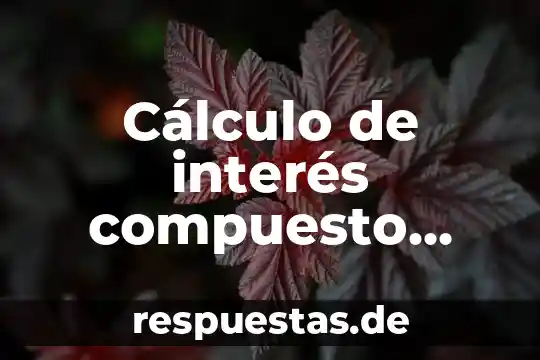 Que es un calculo de capacidades 6 Cálculo de interés compuesto que es