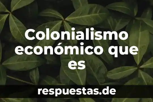 Colonialismo económico que es