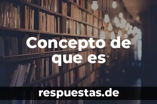 Concepto de que es