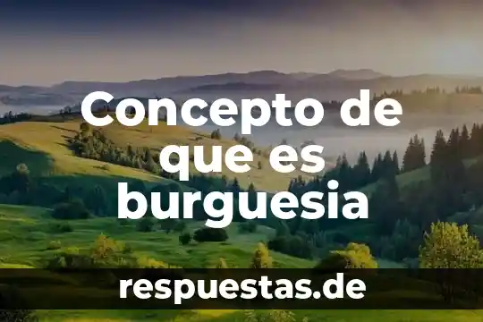Qué es burguesía historia 3 Concepto de que es burguesia