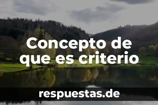 Concepto de que es criterio