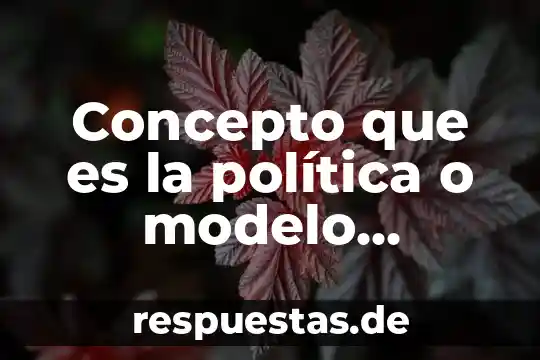 Concepto que es la política o modelo neoliberal