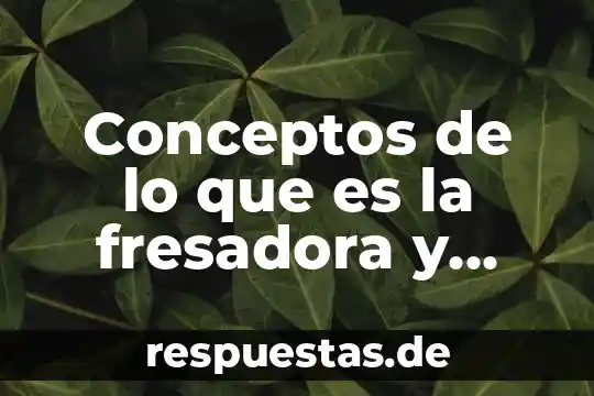 Conceptos de lo que es la fresadora y cuñero