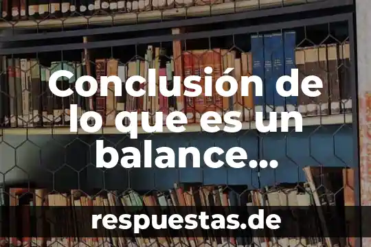 La contaminacion ambiental que es en general 3 Conclusión de lo que es un balance general