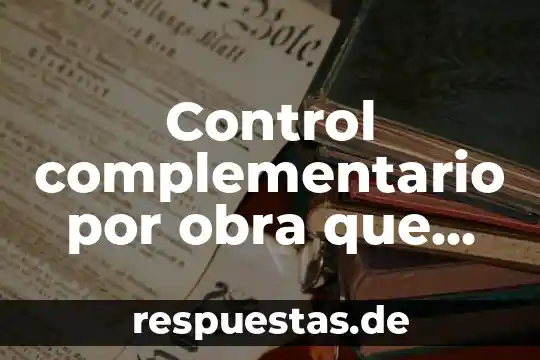 Qué es significado obra 6 Control complementario por obra que es