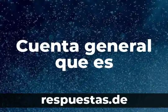 Cuenta general que es