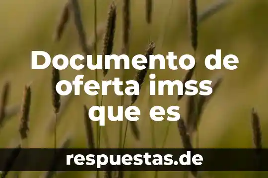 Documento de oferta imss que es