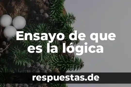 Ensayo de que es la lógica