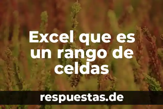 Excel que es un rango de celdas
