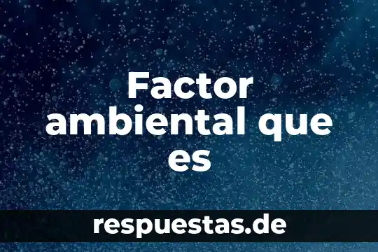 Que es un factor ejemplos 6 Factor ambiental que es