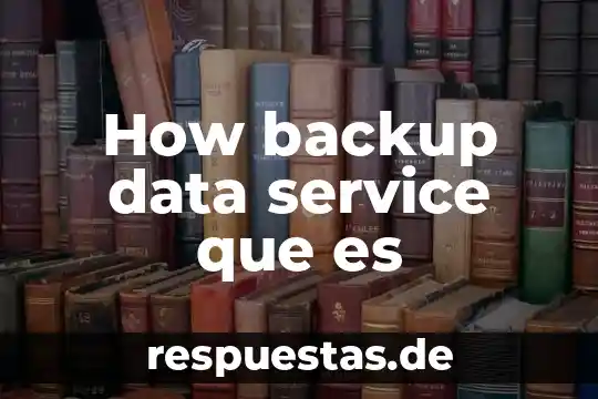 How backup data service que es