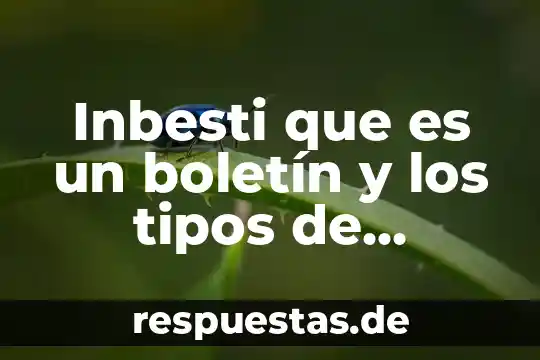 Inbesti que es un boletín y los tipos de boletines
