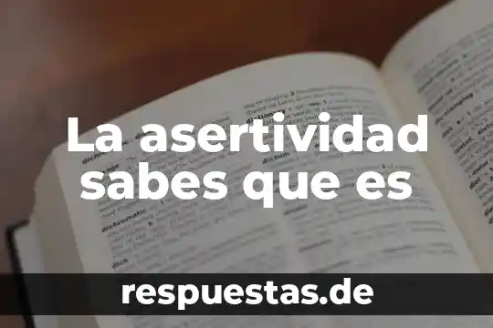 Sabes lo que es esto no alguna idea 6 La asertividad sabes que es