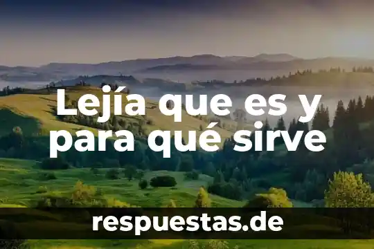 Lejía que es y para qué sirve