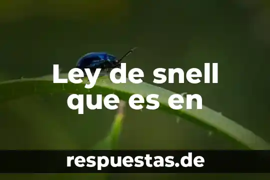 Ley de egreso del edomex que es 4 Ley de snell que es en