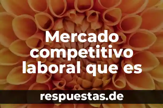 Que es ser competitivo en el mercado 5 Mercado competitivo laboral que es