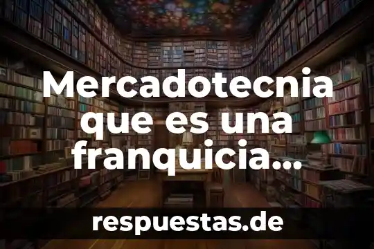 Mercadotecnia que es una franquicia según Laura Ficher
