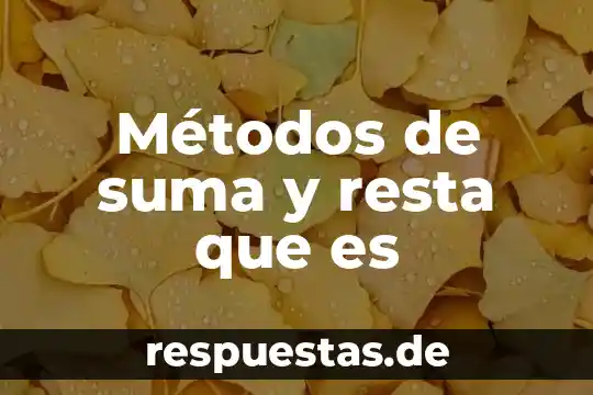 Qué es esencia métodos de extracción 7 Métodos de suma y resta que es