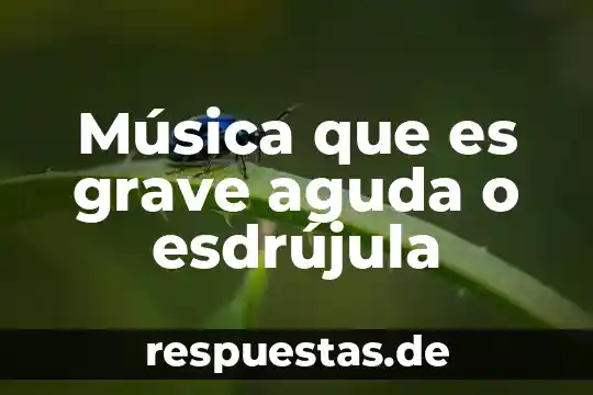 Zoonosis aguda que es 3 Música que es grave aguda o esdrújula