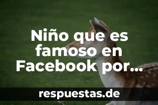 Niño que es famoso en Facebook por su cara