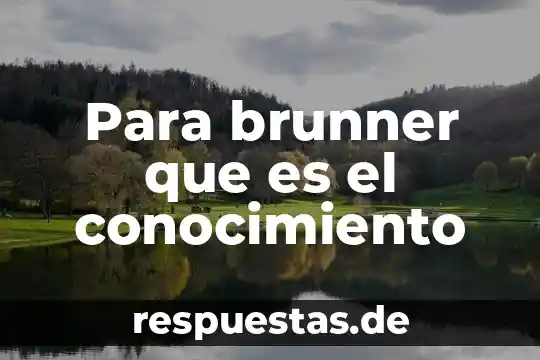 Qué es el conocimiento y el aprendizaje 6 Para brunner que es el conocimiento