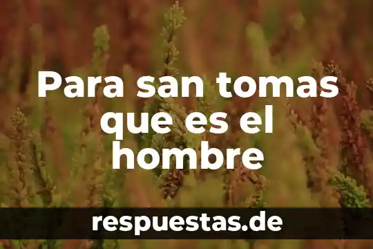 Qué es número de tomas 7 Para san tomas que es el hombre