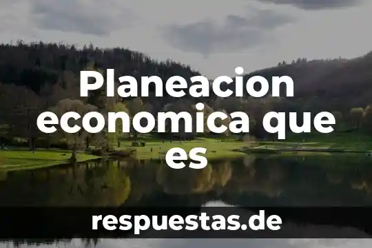 Planeacion economica que es