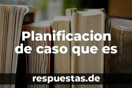 Planificacion de caso que es