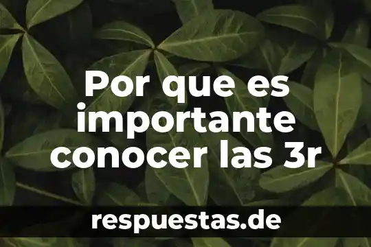 Por que es importante conocer las 3r