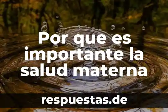 Por que es importante la salud materna