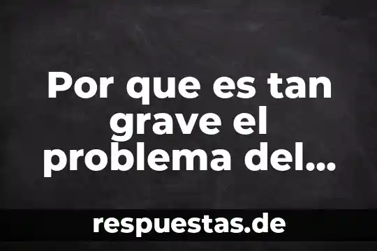 Por que es tan dificil ser adulto 4 Por que es tan grave el problema del agua