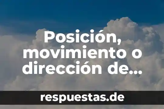 Que es la direccion de auditoria interna 5 Posición, movimiento o dirección de los objetos que es