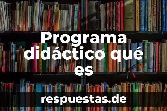 Programa didáctico qué es