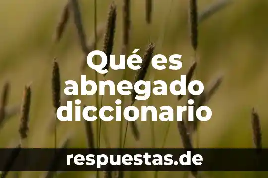 Qué es abnegado diccionario