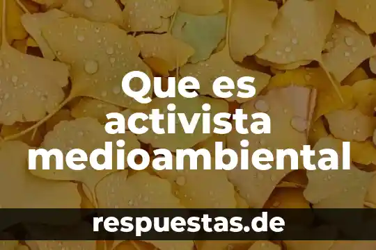 Z de altman que es 7 Que es activista medioambiental