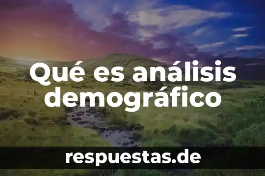 Que es nivel demografico 5 Qué es análisis demográfico
