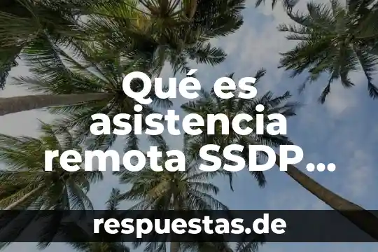 Que es una salida ssr 7 Qué es asistencia remota SSDP de salida