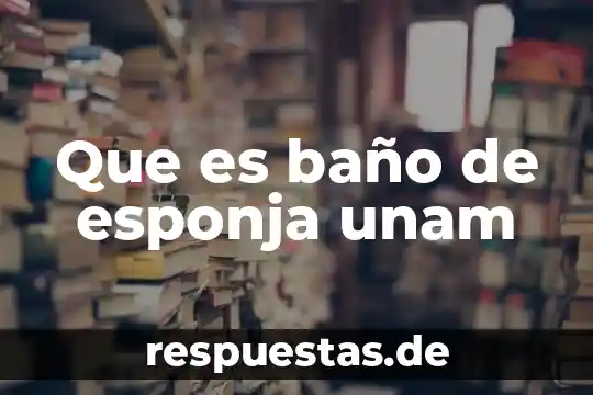 Que es bueno para ir al baño 7 Que es baño de esponja unam