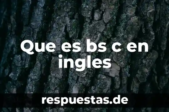 Que es track en ingles 3 Que es bs c en ingles