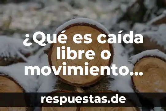 Que es el significado caida libre diccionario 3 ¿Qué es caída libre o movimiento vertical?