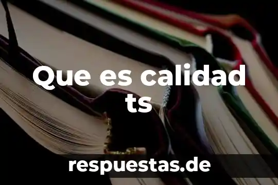 Que es manuales de calidad 5 Que es calidad ts