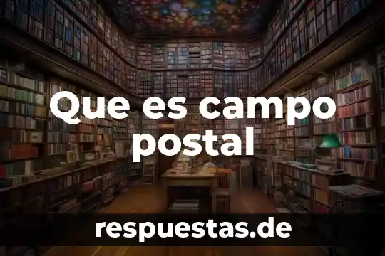 Que es campo de conocimiento 4 Que es campo postal