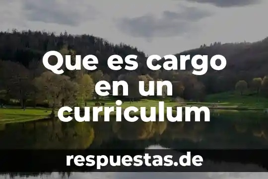 Cargo manctat 1118 banamex de que es 4 Que es cargo en un curriculum