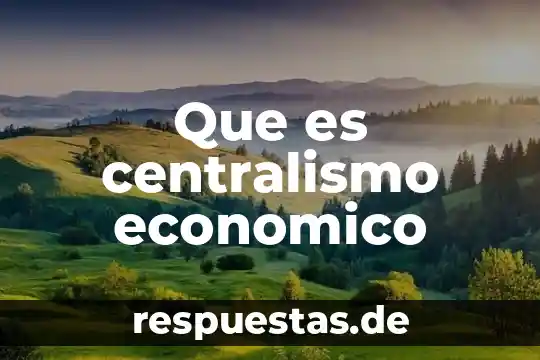 Que es un argumento economico 6 Que es centralismo economico